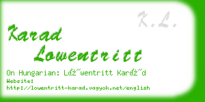 karad lowentritt business card